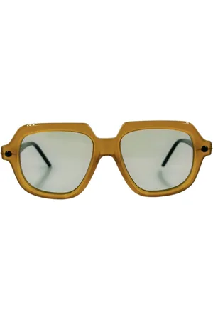KUBORAUM Accessoires, unisex, Geel, ONE Size, Vierkante Aviator Stijl Zonnebril