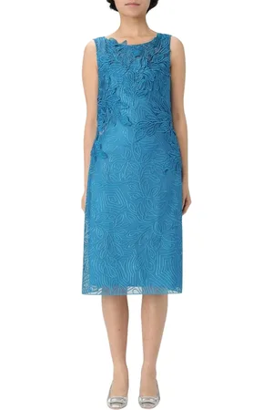 Alberta Ferretti Kleedjes, Dames, Blauw, S, Turquoise Maxi Jurk met V-Hals