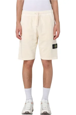 Stone Island Korte broeken, Heren, , S, Ivoor Stijlvolle Sweatshorts