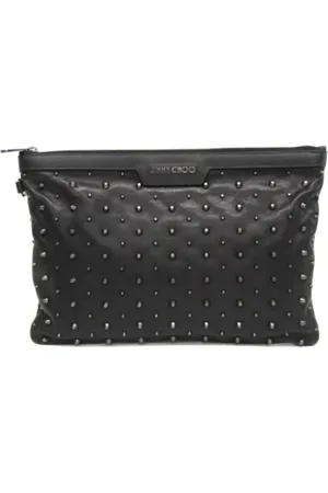Jimmy Choo Pre-owned, Dames, Zwart, ONE Size, Leer, Pre-owned Leather clutches