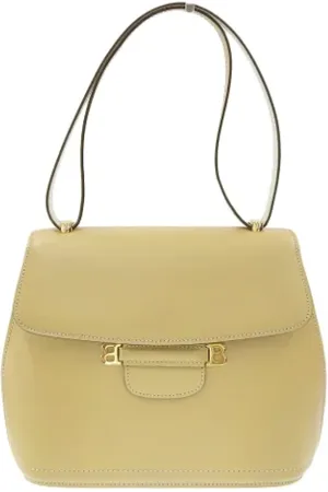 Bally Pre-owned, Dames, Geel, ONE Size, Leer, Tweedehands leren schoudertassen