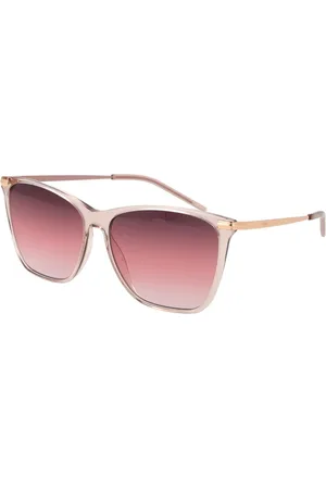 HUGO BOSS Accessoires, Dames, Roze, ONE Size, Roze Rechthoekige Zonnebril Gradient Lenzen