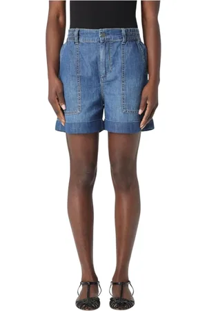 Liu Jo Korte broeken, Dames, Blauw, W28, Denim, Stijlvolle Denim Shorts voor Vrouwen