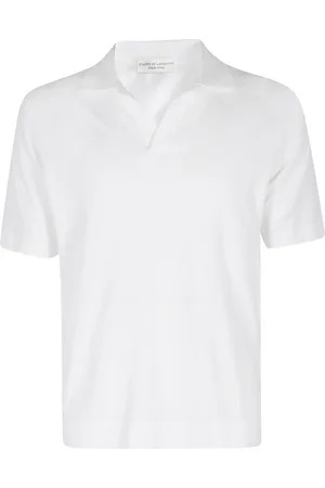 FILIPPO DE LAURENTIIS Tops, Heren, Wit, 4Xl, Katoen, Katoenen Skipper Polo Shirt