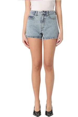 Alexander Wang Korte broeken, Dames, Blauw, W27, Denim, Blauwe Denim Shorts Stijlvol Veelzijdig Ontwerp