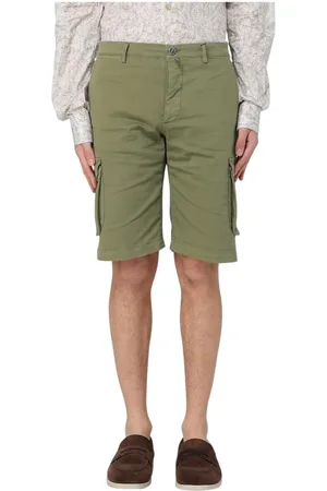 Kiton Korte broeken, Heren, Groen, W38, Wol, Luxe Slim-Fit Wollen Broek