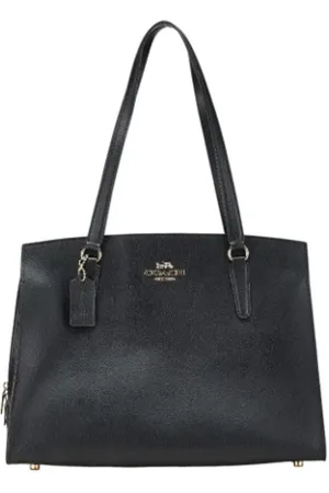 Coach Pre-owned, Dames, Zwart, ONE Size, Leer, Tweedehands leren handtassen