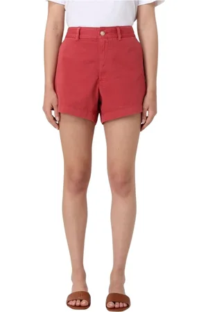 Ralph Lauren Korte broeken, Dames, Rood, 2Xs, Katoen, Chino Shorts van katoen
