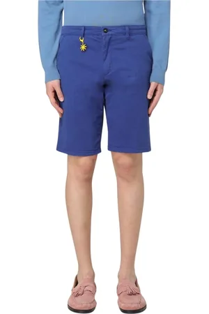 Manuel Ritz Korte broeken, Heren, Blauw, L, Katoen, Verfijnde Casual Shorts met Moderne Stijl