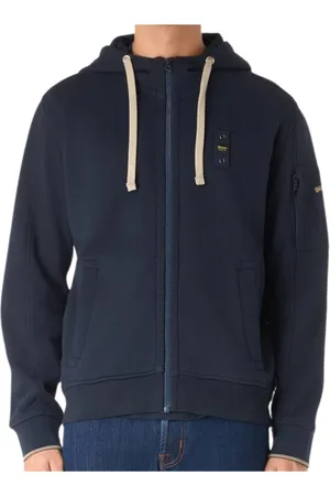 Blauer Sweatshirts & Hoodies, Heren, Blauw, L, Katoen, Blauwe Cardinton hoodie