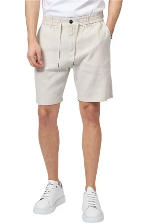 HUGO BOSS Korte broeken, Heren, , W34, Katoen, Katoenen Bermuda shorts met trekkoord taille