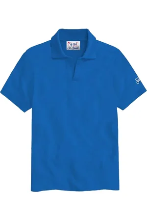 MC2 SAINT BARTH Tops, Heren, Blauw, M, Katoen, Katoen Elastaan Polo Shirt