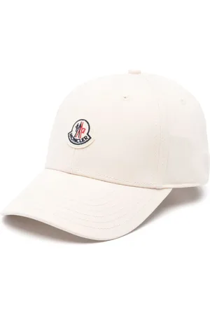 Moncler Accessoires, Dames, Wit, ONE Size, Katoen, Witte Katoenen Hoeden met Verstelbare Sluiting