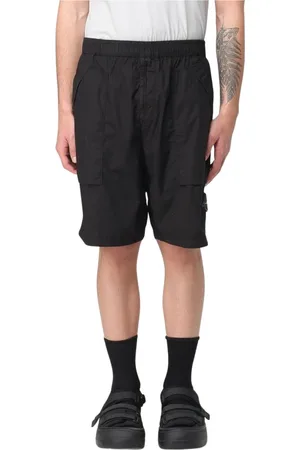 Stone Island Korte broeken, Heren, Zwart, W30, Beige Cargo Shorts met Zakken