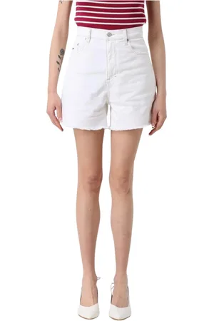 Tommy Hilfiger Korte broeken, Dames, Zwart, W29, Denim, Moderne Gesneden Denim Shorts
