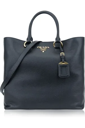 Prada Tassen, Dames, Zwart, ONE Size, Leer, Dames Schoudertas Magnetische Knoop