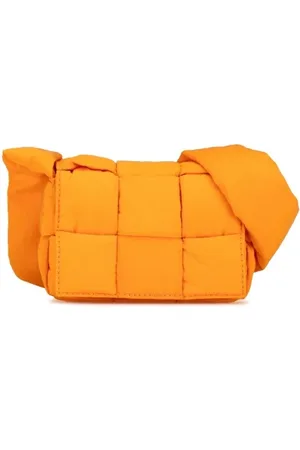 Bottega Veneta Pre-owned, Dames, Oranje, ONE Size, Nylon, Pre-owned Canvas crossbody-bags
