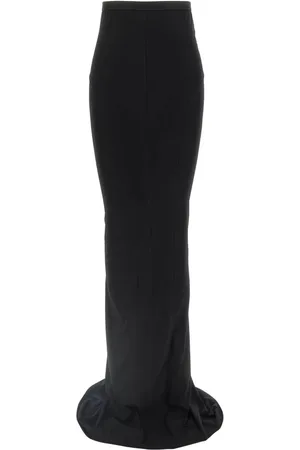 Rick Owens Rokken, Dames, Zwart, XS, Katoen, Zwarte Jersey Rok Elastische Taille