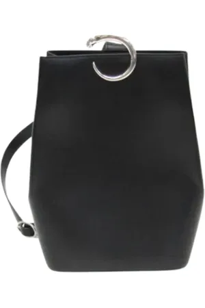 Cartier Pre-owned, Dames, Zwart, ONE Size, Leer, Tweedehands leren schoudertassen