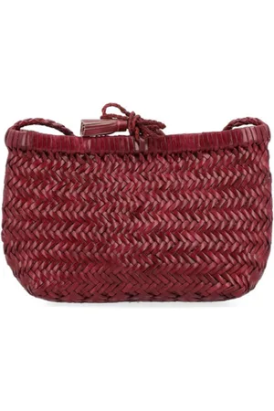 Dragon Diffusion Tassen, Dames, Rood, ONE Size, Leer, Handgeweven Bordeaux Leren Tas