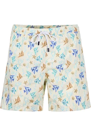 BARBA Badkleding, Heren, Veelkleurig, L, Polyester, Gestreepte Hemelsblauwe Elastische Taille Shorts