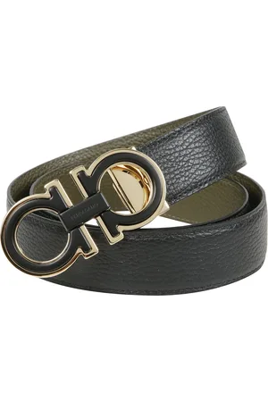 Salvatore Ferragamo Accessoires, Heren, Zwart, 105 CM, Omkeerbare Verstelbare Gancini Riem