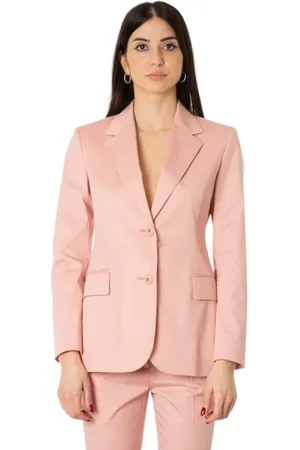 Max Mara Jassen, Dames, Roze, S, Katoen, Katoenen getailleerd jasje in oudroze