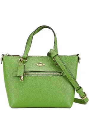Coach Pre-owned, Dames, Groen, ONE Size, Leer, Tweedehands leren handtassen