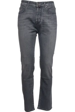 Jacob Cohen Jeans, Heren, Grijs, W32, Katoen, Slim Fit Grijs Katoen Stretch Jeans