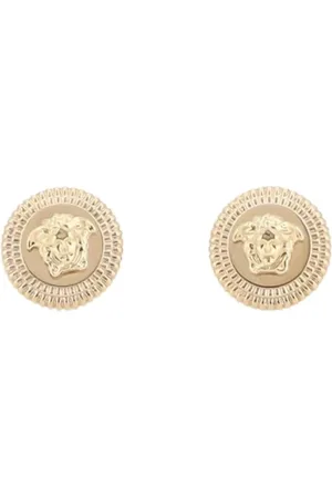 VERSACE Accessoires, Dames, Geel, ONE Size, Goudkleurige Studs Elegante Dames Sieraden