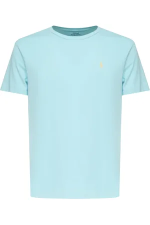 Ralph Lauren Tops, Heren, Blauw, L, Blauw T-shirt met Logo Crewneck
