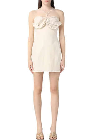 Jacquemus Kleedjes, Dames, Wit, 4Xs, Katoen, Gerimpelde Buste Mini Jurk Wit