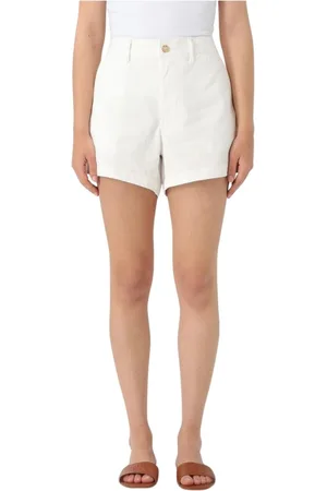 Ralph Lauren Korte broeken, Dames, Wit, M, Katoen, Witte katoenen shorts