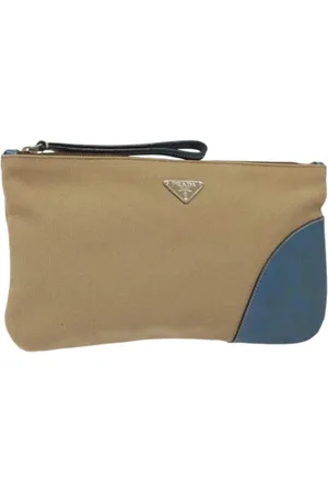 Prada Pre-owned, Dames, , ONE Size, Leer, Pre-owned Canvas clutches