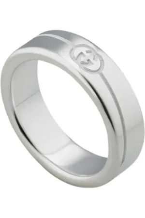 Gucci Accessoires, Dames, Grijs, 52 MM, Elegant Interlocking Silver Ring
