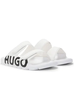 HUGO BOSS Schoenen, Heren, Wit, 44 EU, Statement Sandalen met Verstelbare Banden
