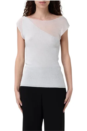 Paloma Wool Tops, Dames, Wit, M, Zwarte Vierkante Hals Top