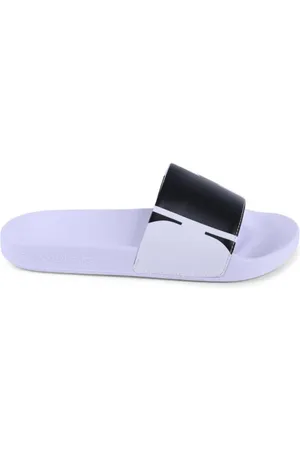 Calvin Klein Schoenen, Dames, Wit, 41 EU, Nylon, Witte Nylon Slide Sandalen