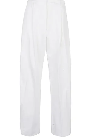 Thelatest Broeken, Dames, Wit, L, Witte broek met riemlus