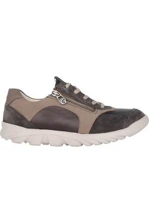 Ganter Schoenen, Dames, , 38 1/2 EU, Comfortabele wijde pasvorm sneaker - Donker taupe
