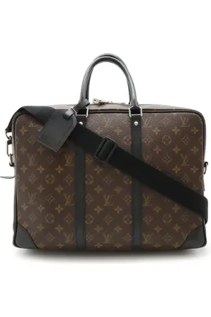 LOUIS VUITTON Pre-owned, Heren, Bruin, ONE Size, Leer, Tweedehands Canvas Louis Vuitton tassen