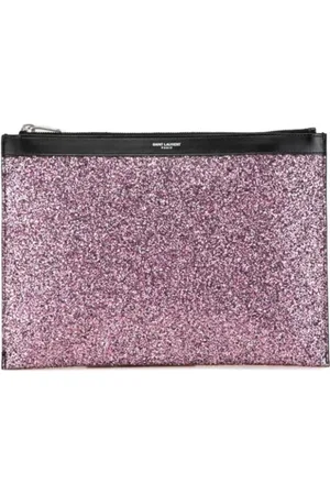 Saint Laurent Pre-owned, Dames, Roze, ONE Size, Leer, Pre-owned Canvas clutches