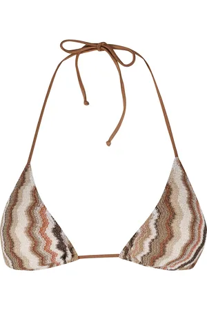 MC2 SAINT BARTH Badkleding, Dames, Bruin, XS, Chevron Triangel Bikini Top