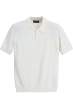 Roberto Collina Tops, Heren, , XL, Katoen, Ivoor Katoenen Polo Shirt