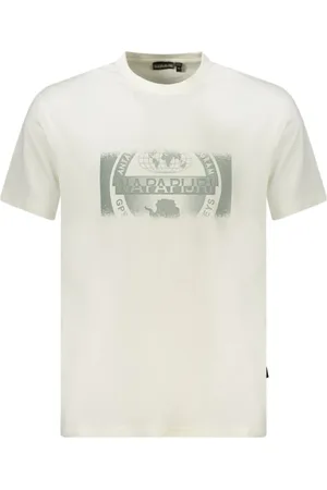 Napapijri Tops, Heren, , M, Katoen, Witte Katoenen Heren T-Shirt