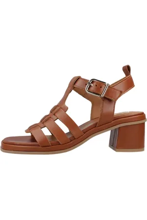 Alpe Schoenen, Dames, Bruin, 38 EU, Hoge hak sandalen met bandjes
