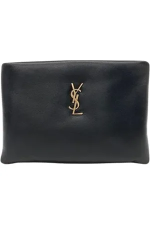 Saint Laurent Pre-owned, Dames, Zwart, ONE Size, Pre-owned Leather pouches