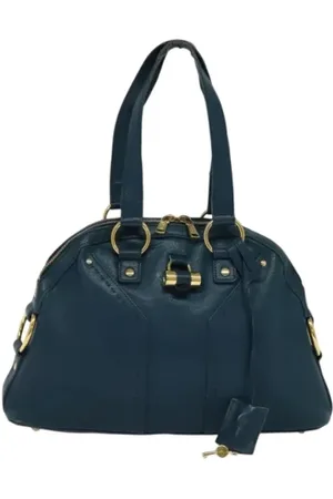 Saint Laurent Pre-owned, Dames, Blauw, ONE Size, Leer, Tweedehands leren handtassen