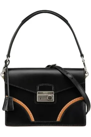 Prada Pre-owned, Dames, Zwart, ONE Size, Leer, Tweedehands leren handtassen