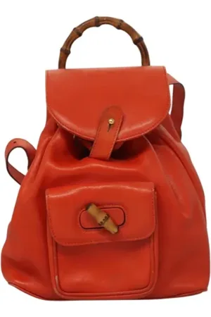 Gucci Pre-owned, Dames, Oranje, ONE Size, Leer, Pre-owned Leather backpacks